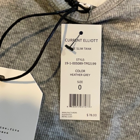 Current/Elliott The Slim Tank NWTs Grey size 0. - Picture 3 of 7